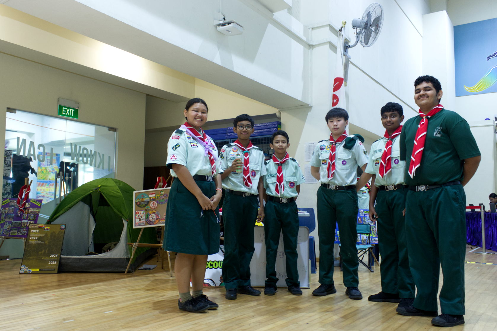 Students in Scouts uniforms posing